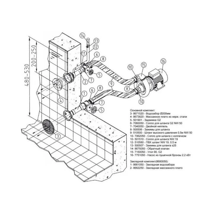 Image for Комплект гідромасажу Fitstar 8690021 Combi-Whirl, 1 форсунка, 2.2 кВт, 380 В, для солоної води