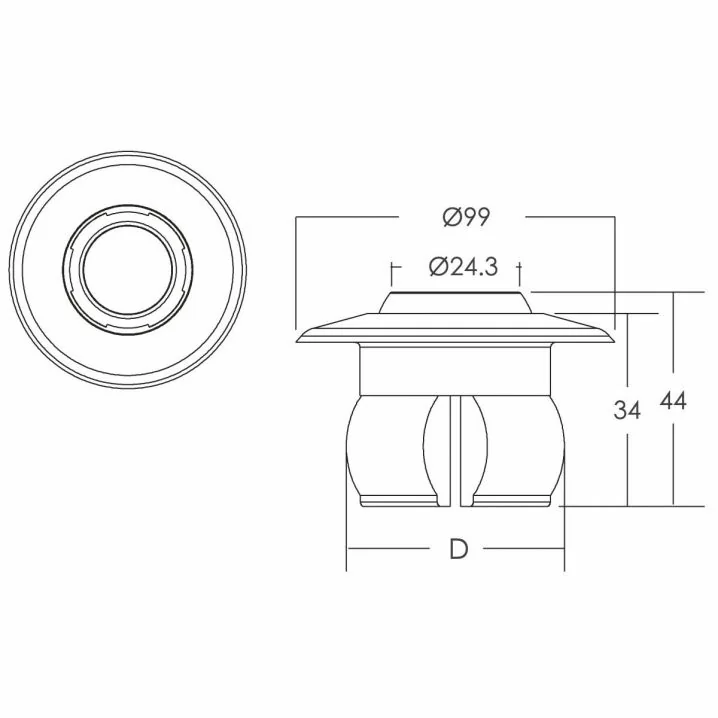 Image for Форсунка стінова Emaux EM3301, під бетон