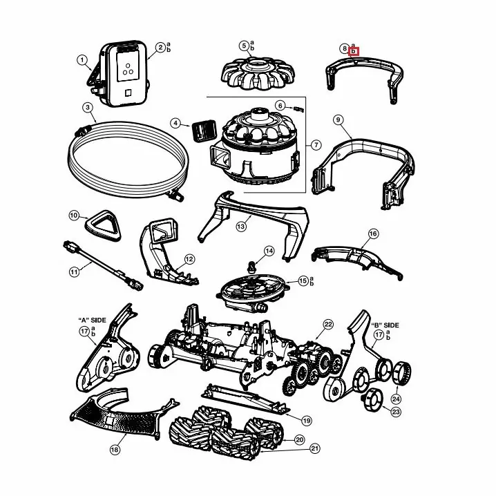 Image for Повна рукоятка циклона для пилососа Hayward AquaVac 600, у зборі, синя (RCX361300234)