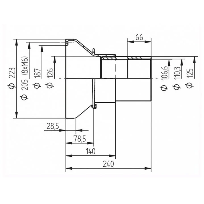 Image for Водозабір Fitstar 9170020, DN 100, вих. під клейову муфту, 80 м3/год, 485 мм