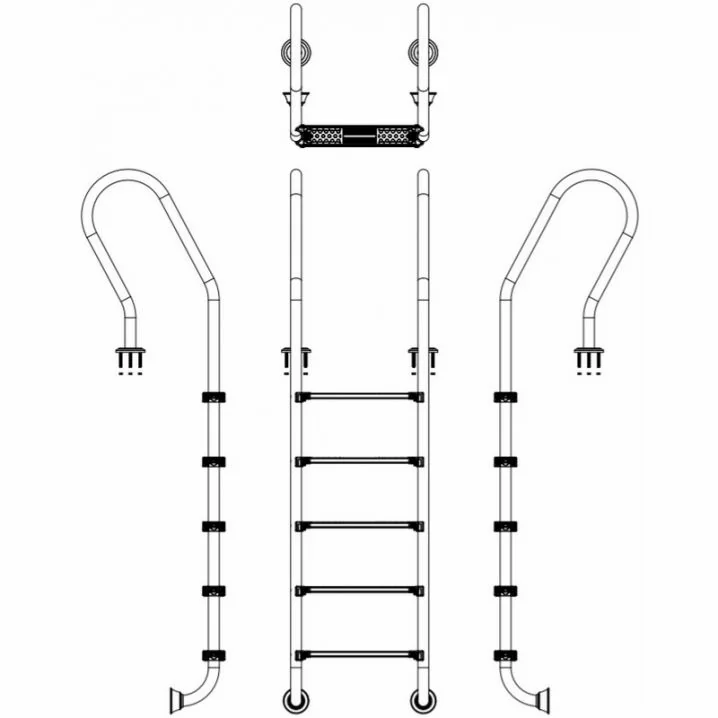 Image for Сходи для басейну Emaux Mixta SFF515-SR (5 сходинок), AISI-304
