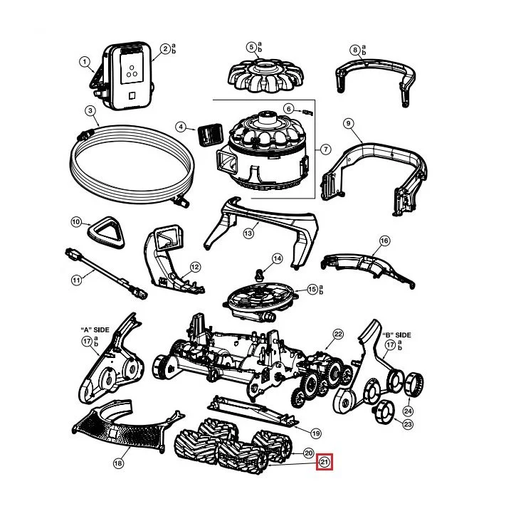 Image for Передні та задні гумові щітки для пилососа Hayward AquaVac 650/600, у зборі, 2 шт. (RCX36132337239)