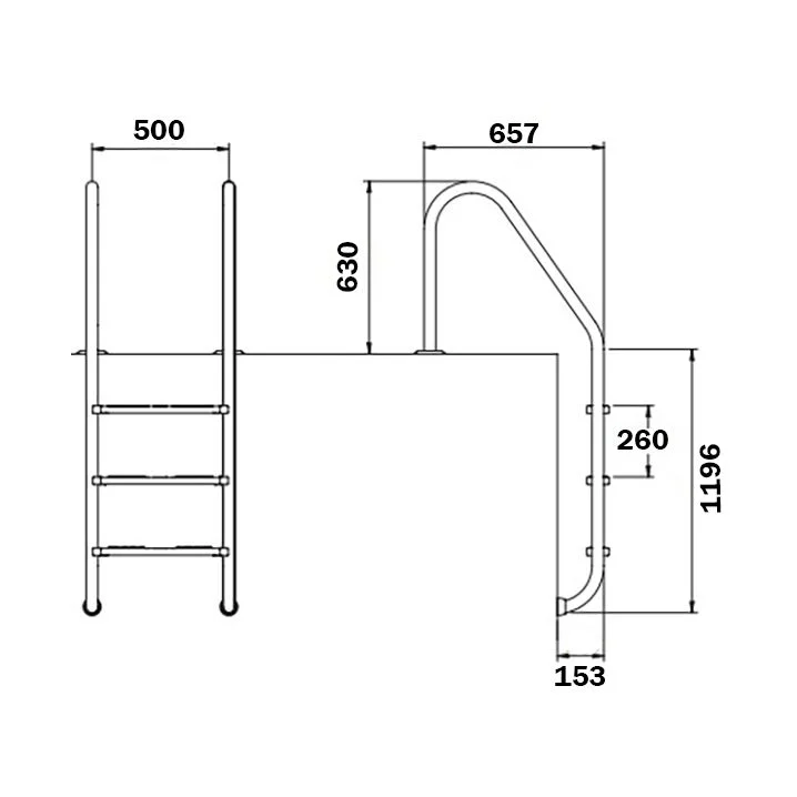 Image for Сходи для басейну Flexinox Standard Electropolished (4 сходинки), AISI-316L