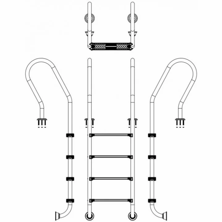 Image for Сходи для басейну Emaux Mixta SFF415-SR (4 сходинки), AISI-304
