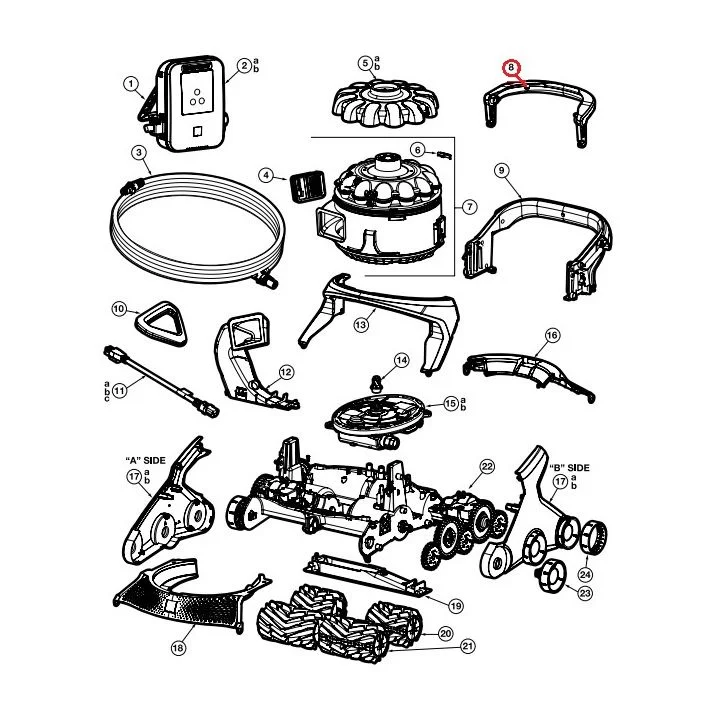 Image for Циклонна ручка пилососа Hayward AquaVac 600/650, в зборі, чорна (RCX361300236)