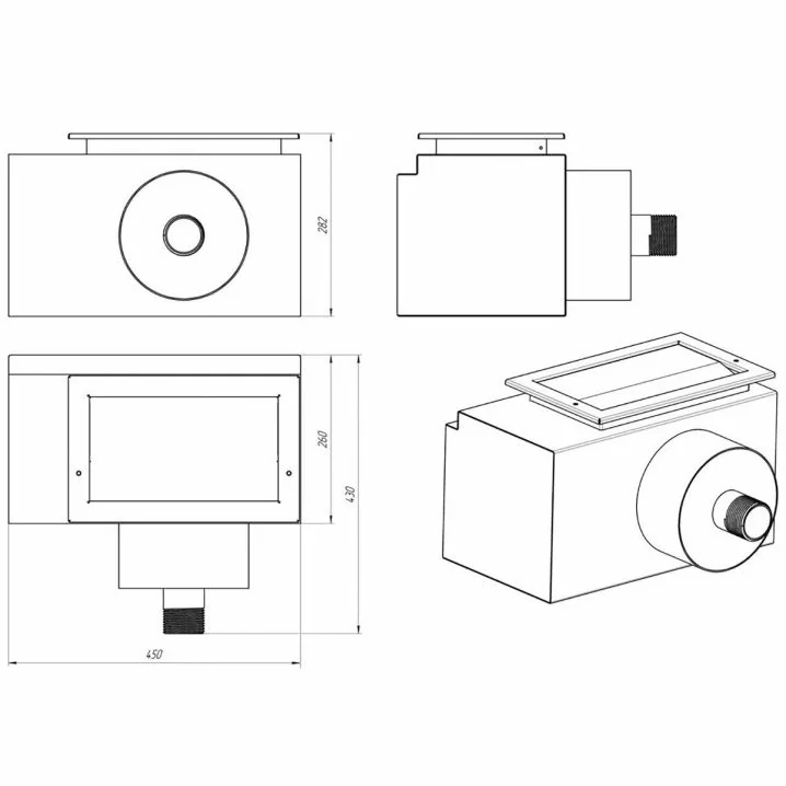 Image for Скімер Aquaviva Standart AISI 304 (450х250 мм), квадратна кришка