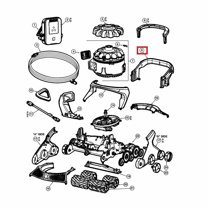 Image for Корпус задньої ручки пилососа Hayward AquaVac 600/650 (RCX36131519237)