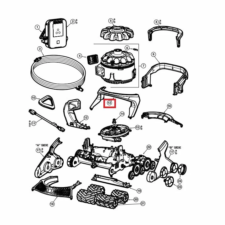 Image for Корпус передньої ручки пилососа Hayward AquaVac 600/650 (RCX361331782237)