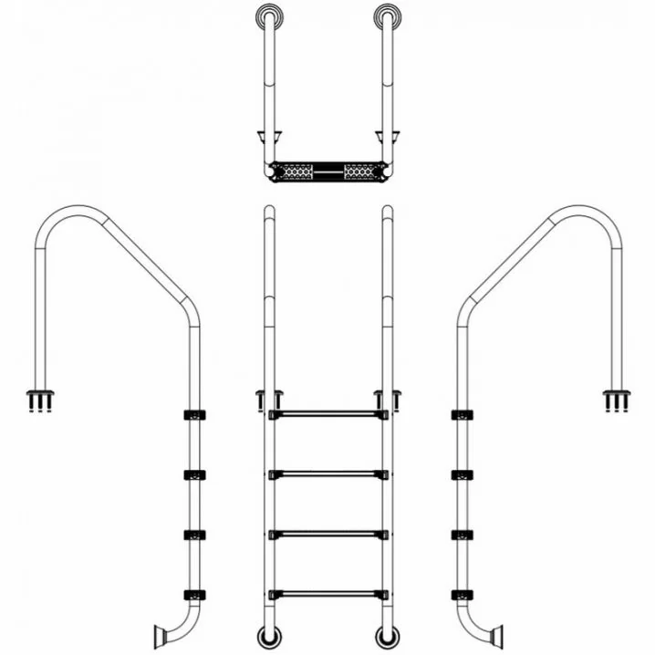 Image for Сходи для басейну Emaux Standard SLF415-SR (4 сходинки), AISI-304