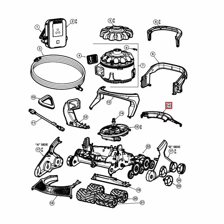 Image for Вузол задньої кришки корпусу для пилососа Hayward AquaVac 650/600, чорний (RCX36131649236)