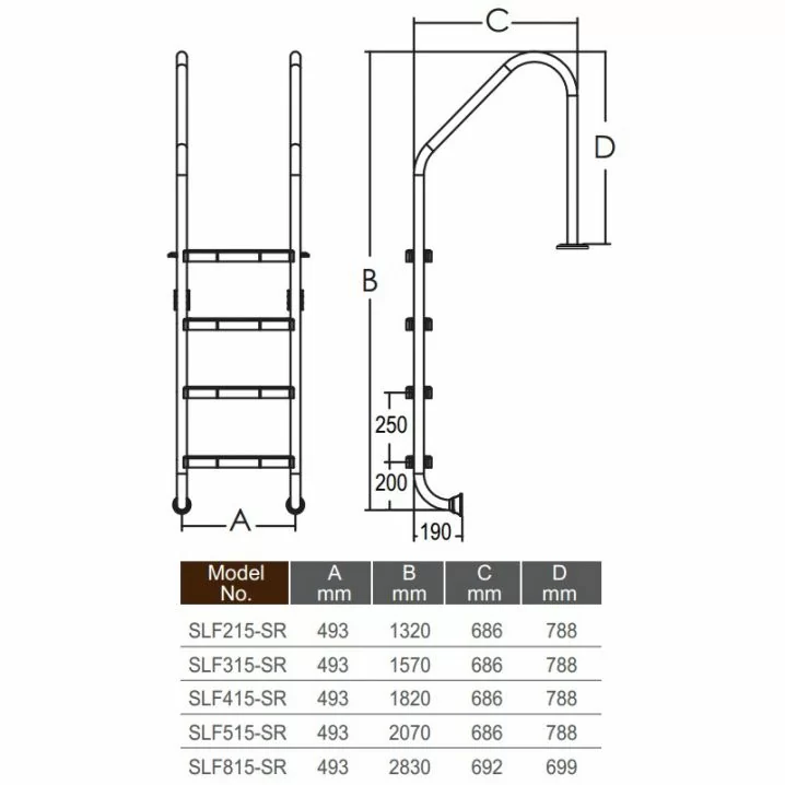 Image for Сходи для басейну Emaux Standard SLF315-SR (3 сходинки), AISI-304