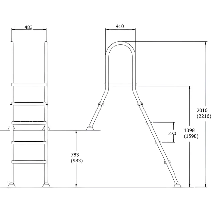 Image for Сходи для наземних басейнів Flexinox 87143517N (5 сходинок), AISI-304