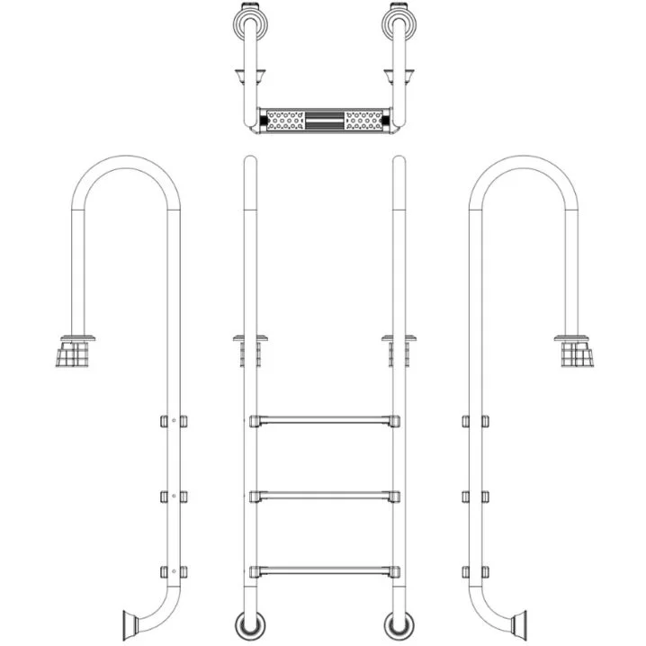 Image for Сходи для басейну Emaux Muro NMU415-SR (4 сходинки), AISI-316