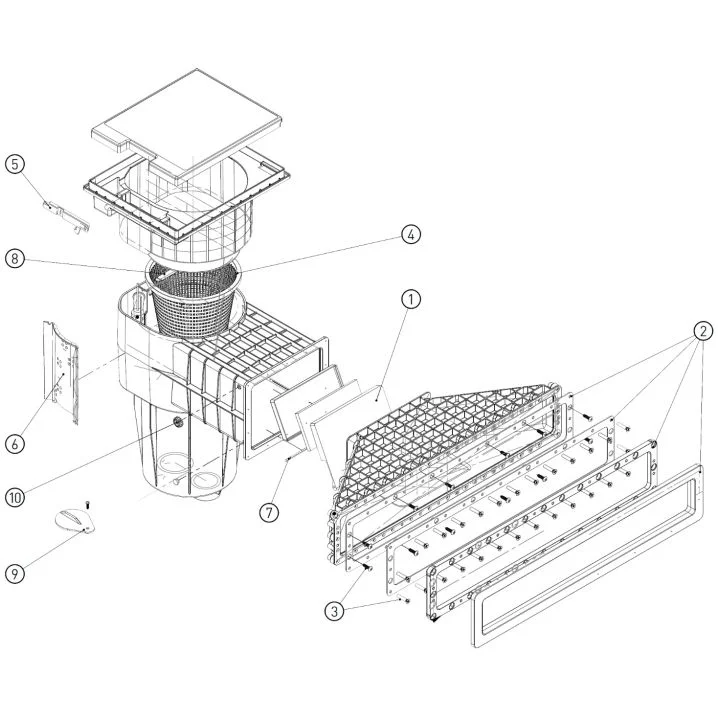 Image for Скімер Hayward X-Pro 600 латунні вставки, скловолокно 6°, біла вставка