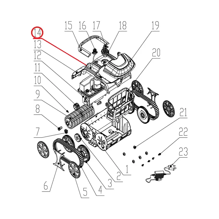 Image for Передня кришка до пилососа Wybotics WY200, (Front cover №14/WY200)