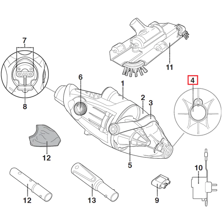 Заслінка клапана зливу води для пилососа Voltera 25 EV25CBX/EU (EV25ASM03)